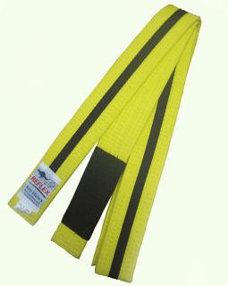 Junior BJJ belt Yellow with black stripe and black sock
