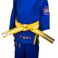 kids bjjs uniform gi 100 percent cotton in blue colour top quality simple labelling