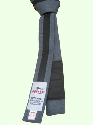 Junior BJJ belt Grey with black stripe and black sock