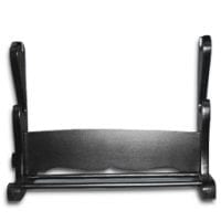 Sword Stand DOUBLE Wooden Lacquered Black
