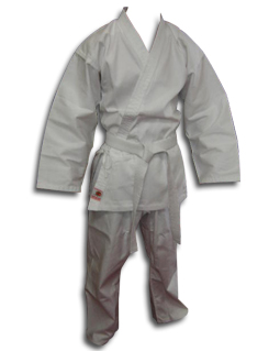 Karate Suit White Cross over 8oz drill fabric LARGE Size.