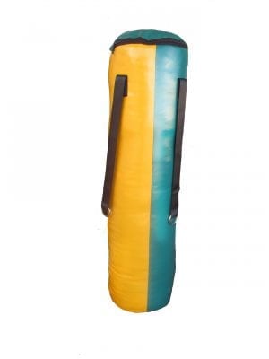 Striped punching bag 5 foot in heigh 50 kg yellow green combination colours